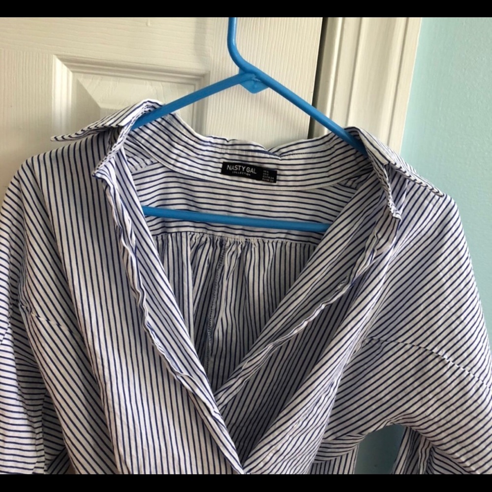 Nasty gal striped off the shoulder shirt
